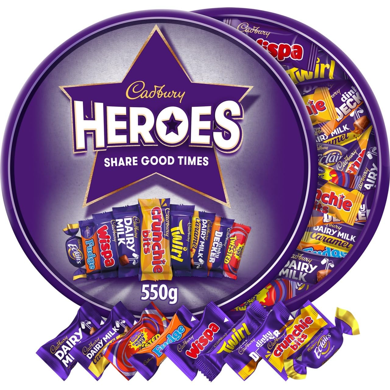 71Ql-nnM4JL._SL1280_ Cadbury Heroes Assorted Chocolate Tub 550g - Image 1