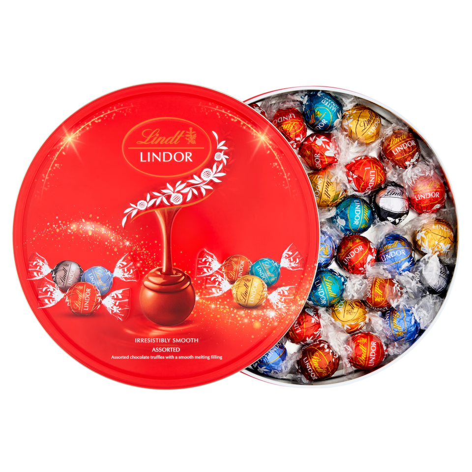 2dbaccfe423bc48c47ea976236ca4f8a Lindt Lindor Irresistibly Smooth Assorted Truffles Tin 450g - Image 1